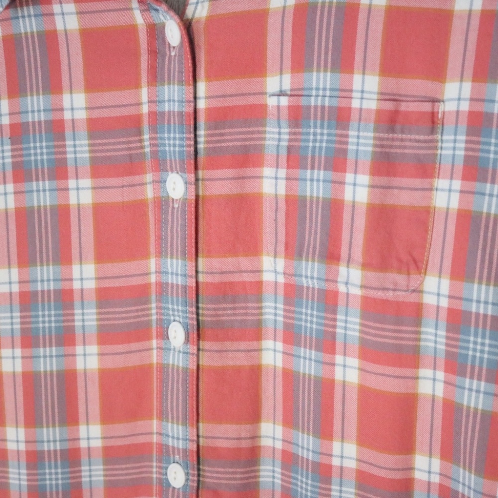 L.L.Bean Red Plaid Sherpa-Lined Button Up Shirt - image 3
